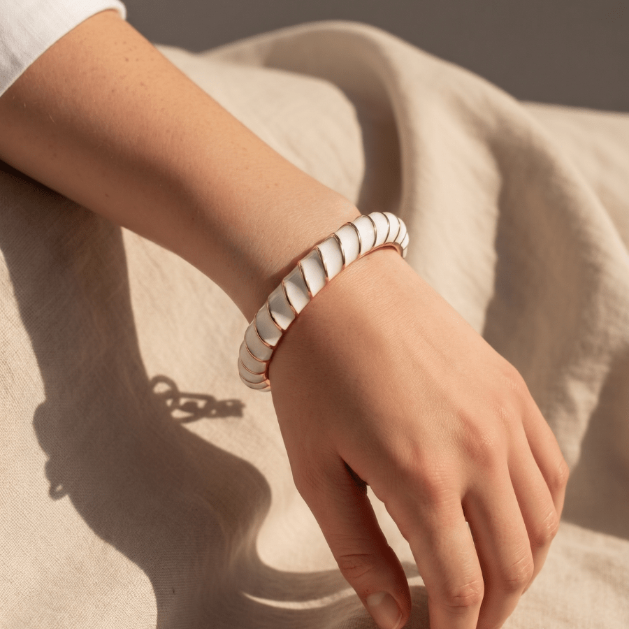 White Gold Acrylic Bracelet